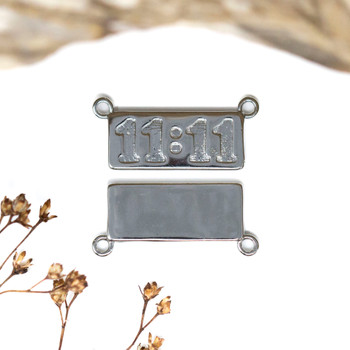 Silver Plated 11x24mm 11:11 Necklace Bar