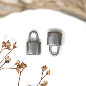 Stainless Steel 13x9mm Lock Charm