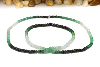Emerald Polished Banded 3-3.5mm Graduated Faceted Rondelle