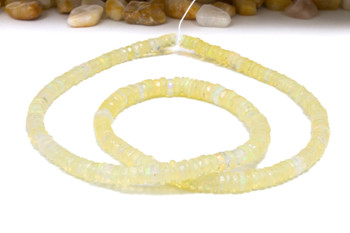 Ethiopian Opal Polished 5-6mm Yellow Graduated Faceted Wheel