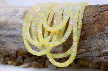 Ethiopian Opal Polished 5-6mm Yellow Graduated Faceted Wheel