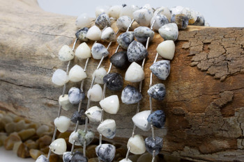 Dendritic Opal Polished 9mm Trillion Faceted Top Drilled
