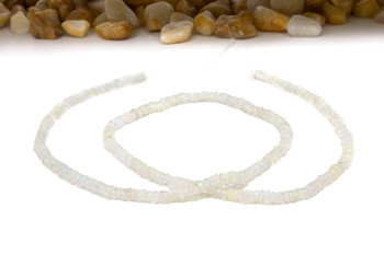 Ethiopian Opal Polished 3-3.7mm Smooth White Graduated Rondelle