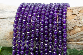 Amethyst A Grade Polished 6mm 128 Faceted Round