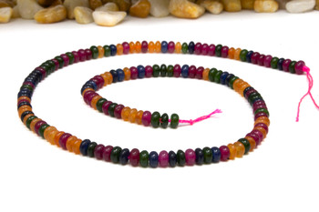 Jade Polished 4x2mm Smooth Rondelle - Dyed Berry Harvest Mix