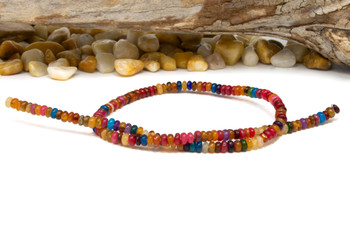 Jade Polished 4x2mm Smooth Rondelle - Dyed Desert Mix