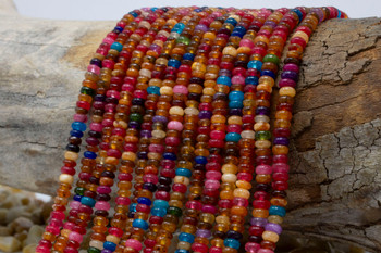Jade Polished 4x2mm Smooth Rondelle - Dyed Desert Mix