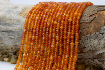 Jade Polished 4x2mm Smooth Rondelle - Dyed Orange Mix