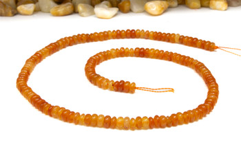 Jade Polished 4x2mm Smooth Rondelle - Dyed Orange Mix