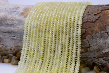 Jade Polished 4x2mm Smooth Rondelle - Dyed Butter