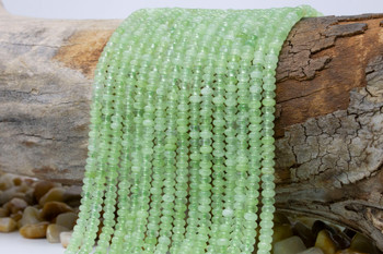 Jade Polished 4x2mm Smooth Rondelle - Dyed Spearmint
