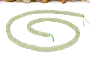 Jade Polished 4x2mm Smooth Rondelle - Dyed Light Olive