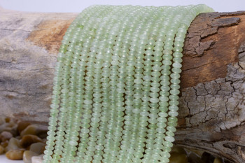 Jade Polished 4x2mm Smooth Rondelle - Dyed Light Olive