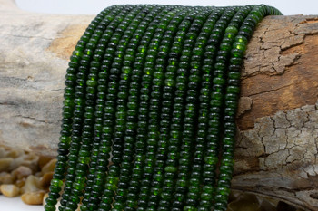 Jade Polished 4x2mm Smooth Rondelle - Dyed Avocado