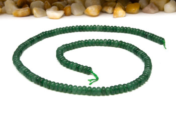 Jade Polished 4x2mm Smooth Rondelle - Dyed Light Emerald