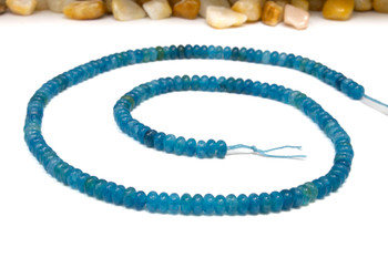 Jade Polished 4x2mm Smooth Rondelle - Dyed Light Capri Mix