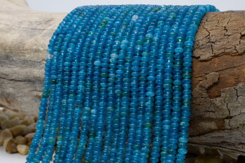 Jade Polished 4x2mm Smooth Rondelle - Dyed Light Capri Mix