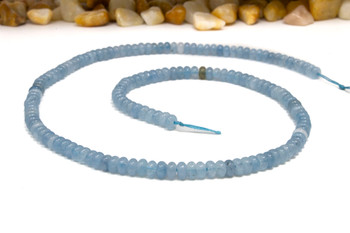 Jade Polished 4x2mm Smooth Rondelle - Dyed Sky Blue
