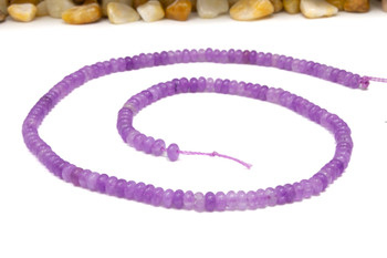 Jade Polished 4x2mm Smooth Rondelle - Dyed Light Mauve