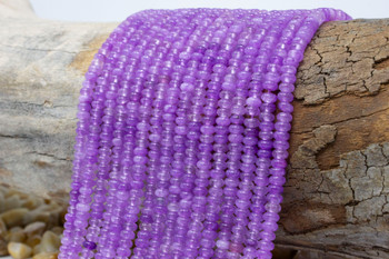 Jade Polished 4x2mm Smooth Rondelle - Dyed Light Mauve