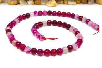 Striped Agate Polished A Grade 6mm Berry Round