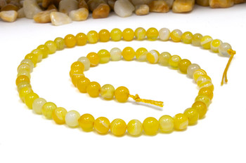Striped Agate Polished A Grade 6mm Yellow Round