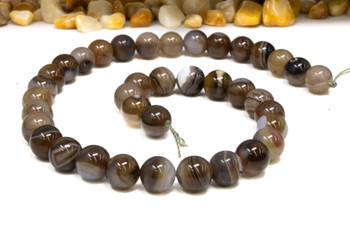Striped Agate Polished A Grade 10mm Coffee Round