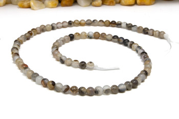 Striped Agate Polished A Grade 4mm Coffee Round