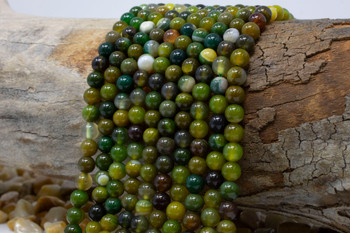 Striped Agate Polished A Grade 6mm Kelp Mix Round
