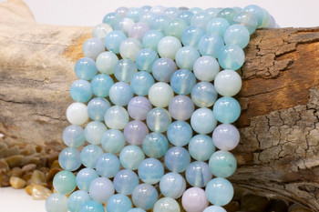 Striped Agate Polished A Grade 10mm Light Aqua Mix Round