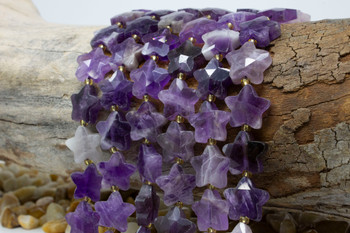 Amethyst Polished 14mm Faceted Star