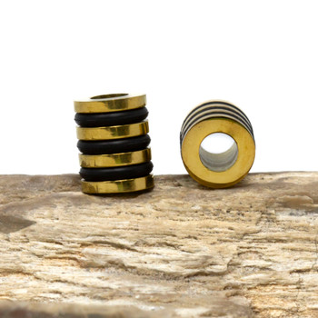 Gold Plated Stainless Steel 10x8mm Rubber Ring Bead
