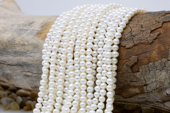 Freshwater Pearls A Grade Polished White 4.5-5mm Semi Round