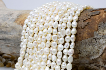 Freshwater Pearls Polished White 6-8mm Rice