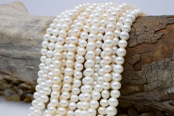 Freshwater Pearls A Grade Polished White 6-7mm Semi Round