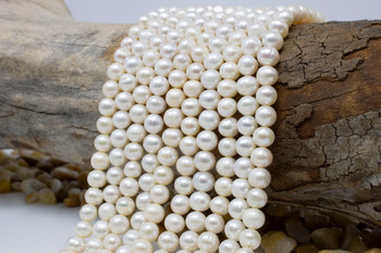 Freshwater Pearls A Grade Polished White 7-7.5mm Semi Round
