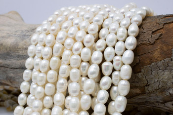 Freshwater Pearls Polished White 7.5-10mm Rice