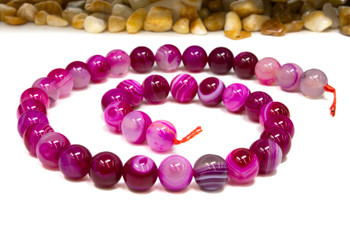 Striped Agate Polished A Grade 10mm Berry Round