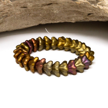 Czech Glass 5x8mm Bell Flower Beads - Metallic Mix