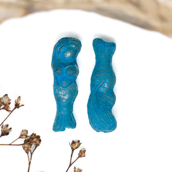 Czech Glass 8x26 Mermaid - Malibu Blue with Etched Finish