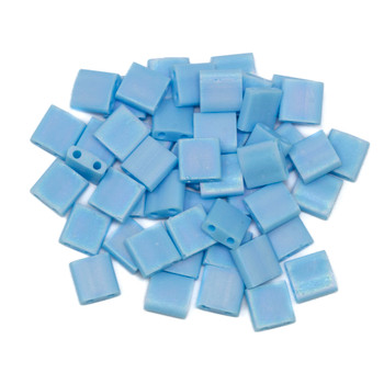 5mm Tila Beads -- F430Q Opaque Matte Blue Luster