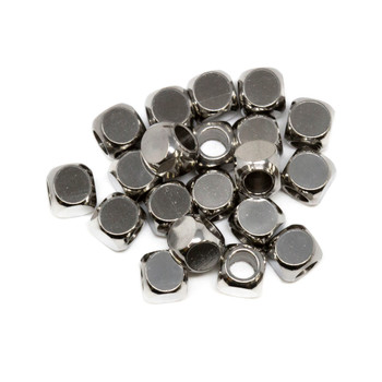 Stainless Steel 5mm Cube Beads - 3mm Hole - 20 Pieces