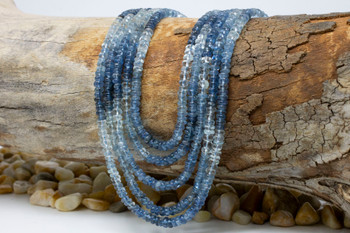 Aquamarine Banded Polished 4mm Rondelle