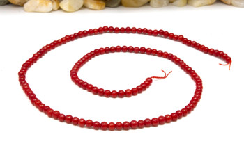 Red Coral Polished 3mm Round