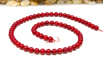 Red Coral Polished 6mm Round