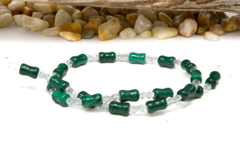Malachite Polished 6x10mm Pinched Tube