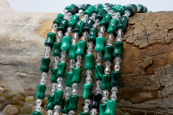 Malachite Polished 6x10mm Pinched Tube
