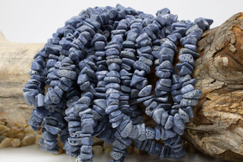 Natural Blue Coral Polished 7-14mm Chips
