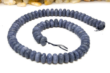 Natural Blue Coral Polished 5x10mm Rondelle