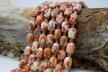Fire Agate Polished 10x14mm Barrel